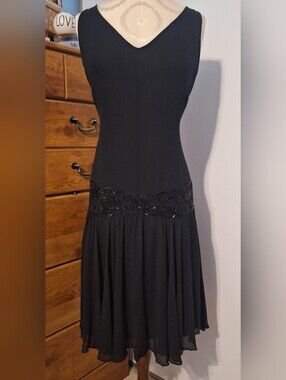 Silk Sleeveless Dress with Beading